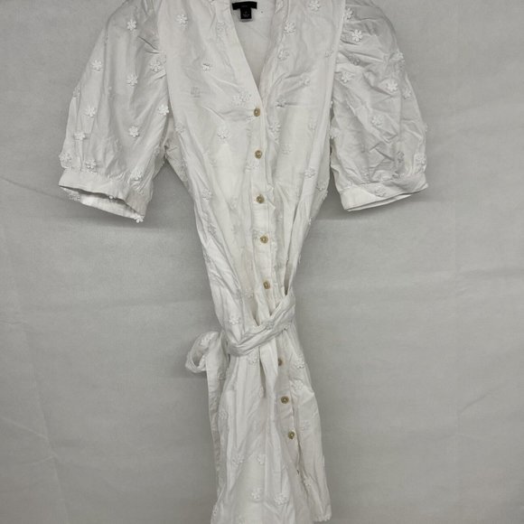 NEW Size SP Ann Taylor Petite Floral Embroidered Tie Waist Shirtdress 591826 - Picture 2 of 5